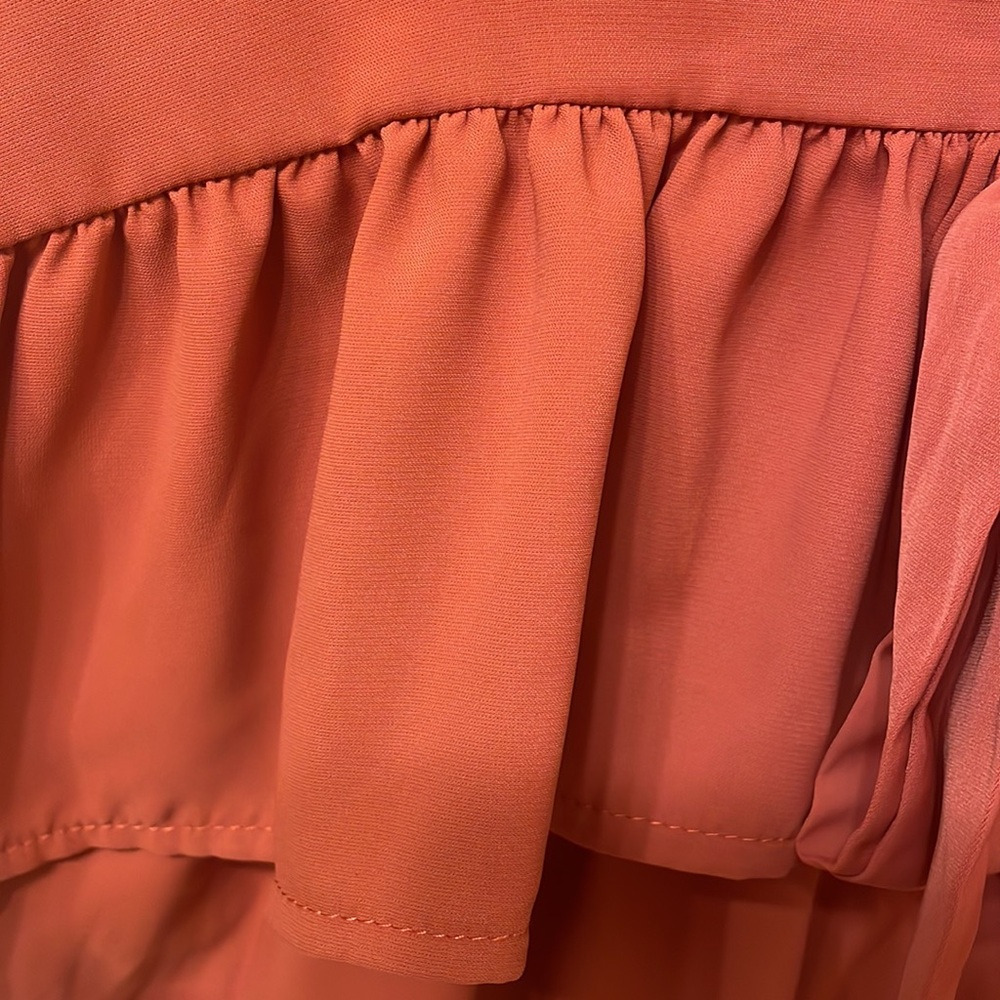 Burnt Orange Cropped Tie-Front Top - Picture 5 of 10
